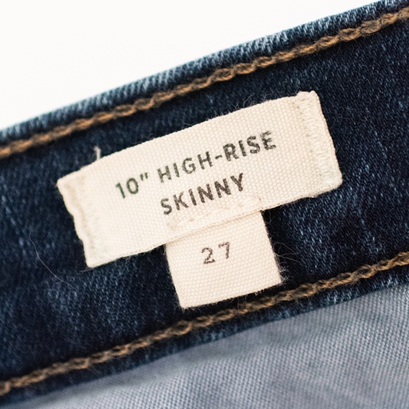 Madewell Dark Wash 10" High-Rise Skinny Jeans - Picture 2 of 4